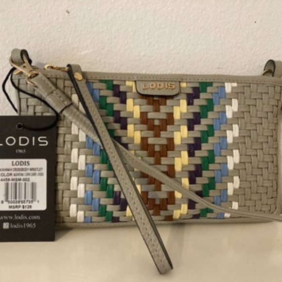 Lodis Handbags - LODIS Savannah Crossbody Bag Wristlet Gray Leather